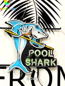 Pool Shark Billiards Game 17x17 Neon Light Sign Lamp With HD Vivid Printing