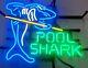 Pool Shark Billiards Game Club 17x14 Neon Light Sign Lamp Bar Open Display