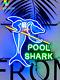 Pool Shark Billiards Green Lamp Light Neon Sign 24x24 With Hd Vivid Printing