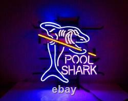 Pool Shark Billiards Neon Lamp Light Sign 24x20 Bar Beer Hanging Nightlight EY