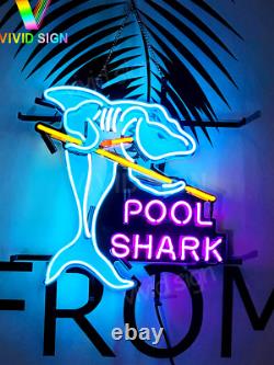 Pool Shark Billiards Purple 16x16 Neon Light Lamp Sign With Vivid Printing AA