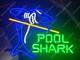 Pool Shark Billiards Sports 24x20 Vivid Led Neon Sign Light Lamp With Dimmer