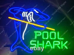 Pool Shark Billiards Sports 24x20 Vivid LED Neon Sign Light Lamp With Dimmer