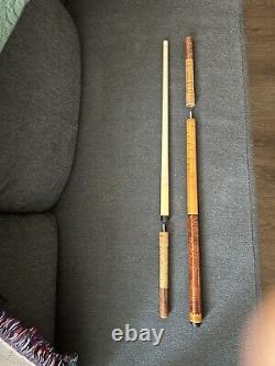 RARE CUSTOM POOL CUE by Gene La Viness' with 2 Wooden Custom Protectors