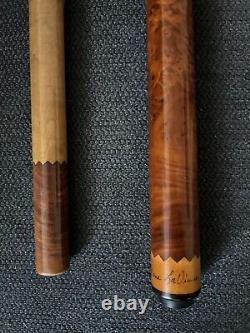 RARE CUSTOM POOL CUE by Gene La Viness' with 2 Wooden Custom Protectors