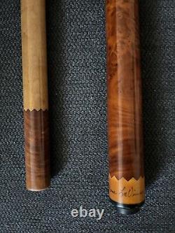 RARE CUSTOM POOL CUE by Gene La Viness' with 2 Wooden Custom Protectors