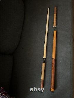 RARE CUSTOM POOL CUE by Gene La Viness' with 2 Wooden Custom Protectors