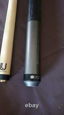 RARE Lucasi Duo LZDU12 Pool Cue 219 With Zero Flexpoint Shaft Green Red