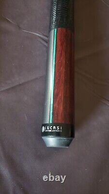 RARE Lucasi Duo LZDU12 Pool Cue 219 With Zero Flexpoint Shaft Green Red