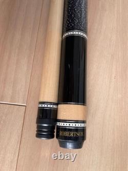 ROBERTSON Pool Cue Black Beige Custom Quick Joint Billiard Stick Excellent