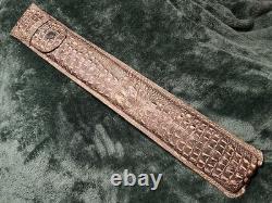 Randy Cantrell Envelope Style Custom Pool Case 1x2 Genuine Croc Embossed Leather