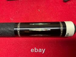 Rare Vintage 2000 Tim Scruggs Custom Pool Cue Mother Of Pearl With Wrap 3 Shafts