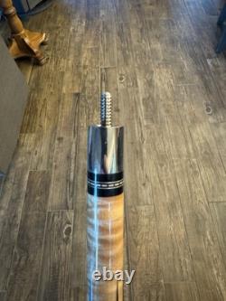 Rare Vintage 2000 Tim Scruggs Custom Pool Cue Mother Of Pearl With Wrap 3 Shafts