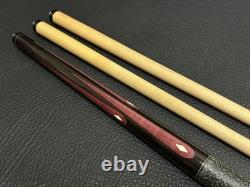 Ray Schuler Custom Cue 2 Shafts Ebony Purpleheart Rare