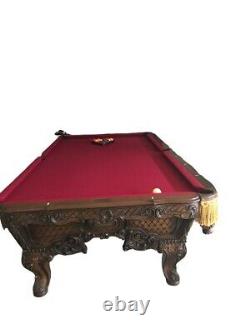 Renaissance Custom Charles Porter Hand-Carved Mahogany Pool Table made in USA