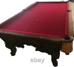 Renaissance Custom Charles Porter Hand-Carved Mahogany Pool Table made in USA