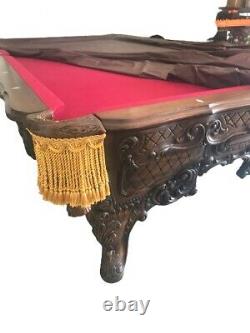 Renaissance Custom Charles Porter Hand-Carved Mahogany Pool Table made in USA