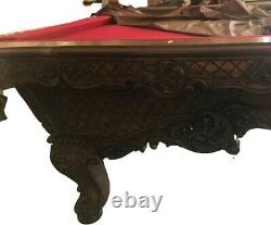 Renaissance Custom Charles Porter Hand-Carved Mahogany Pool Table made in USA