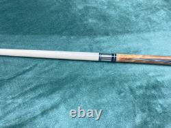 Ricks Custom Pool Cue Big Leaf Oak 59 18.5 oz Ebony Points Inlays Moori Medium Ricks Custom Pool Cue Big Leaf Oak 59 18.5 oz Ebony Points Inlays Moori Medium