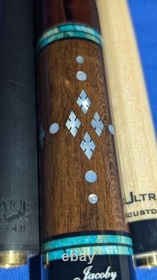 Rosewood/Birdseye Jacoby Custom Pool Cue UnilocQRelease 2 shafts 18.70oz 12.30mm