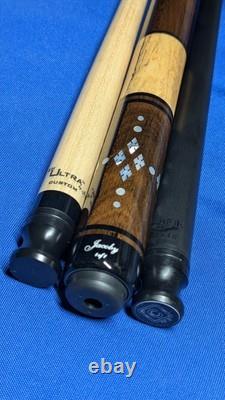 Rosewood/SpaltedMaple Jacoby Custom Pool Cue 2 Shafts Radial Pin 18.70oz 12.30mm