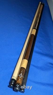 Rosewood/SpaltedMaple Jacoby Custom Pool Cue 2 Shafts Radial Pin 18.70oz 12.30mm