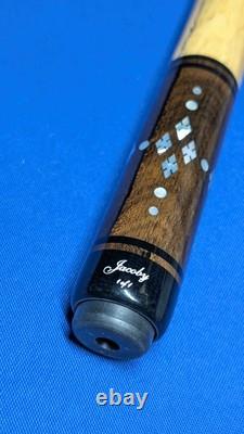 Rosewood/SpaltedMaple Jacoby Custom Pool Cue 2 Shafts Radial Pin 18.70oz 12.30mm
