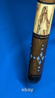 Rosewood/SpaltedMaple Jacoby Custom Pool Cue 2 Shafts Radial Pin 18.70oz 12.30mm