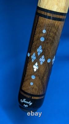 Rosewood/SpaltedMaple Jacoby Custom Pool Cue 2 Shafts Radial Pin 18.70oz 12.30mm