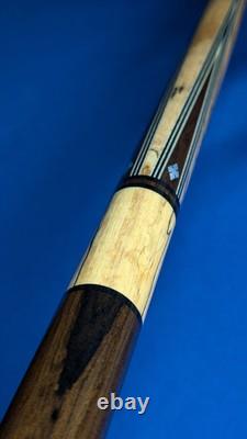 Rosewood/SpaltedMaple Jacoby Custom Pool Cue 2 Shafts Radial Pin 18.70oz 12.30mm