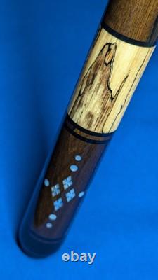 Rosewood/SpaltedMaple Jacoby Custom Pool Cue 2 Shafts Radial Pin 18.70oz 12.30mm