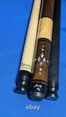 Rosewood/SpaltedMaple Jacoby Custom Pool Cue 2 Shafts Radial Pin 18.70oz 12.30mm