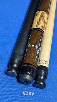 Rosewood/SpaltedMaple Jacoby Custom Pool Cue 2 Shafts Radial Pin 18.70oz 12.30mm