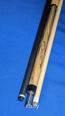 Rosewood/SpaltedMaple Jacoby Custom Pool Cue 2 Shafts Radial Pin 18.70oz 12.30mm
