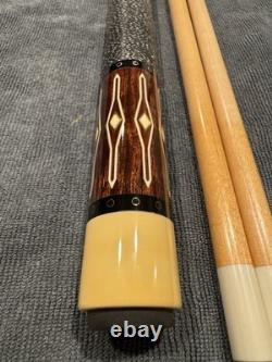 Russ Espiritu 1997 Custom Pool Cue, Desert Ironwood & Birdseye Maple with Inlays