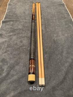 Russ Espiritu 1997 Custom Pool Cue, Desert Ironwood & Birdseye Maple with Inlays