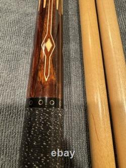 Russ Espiritu 1997 Custom Pool Cue, Desert Ironwood & Birdseye Maple with Inlays