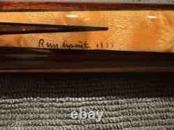Russ Espiritu 1997 Custom Pool Cue, Desert Ironwood & Birdseye Maple with Inlays