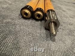 Russ Espiritu 1997 Custom Pool Cue, Desert Ironwood & Birdseye Maple with Inlays
