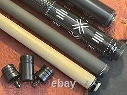 SAWDUST Pool Cue With 2 Shafts, 1 Carbon Fiber & 1 Maple Shaft. Leather Wrap