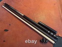 SAWDUST Pool Cue With 2 Shafts, 1 Carbon Fiber & 1 Maple Shaft. Leather Wrap