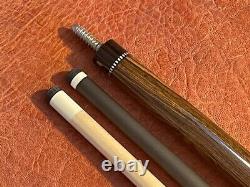 SAWDUST Pool Cue With 2 Shafts, 1 Carbon Fiber & 1 Maple Shaft. Leather Wrap