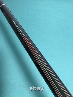 Sawdust Custom All Ebony Pool Cue w White Inlays, Carbon Fiber and Maple Shafts