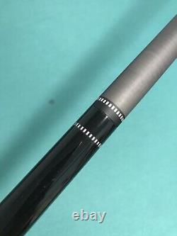 Sawdust Custom All Ebony Pool Cue w White Inlays, Carbon Fiber and Maple Shafts