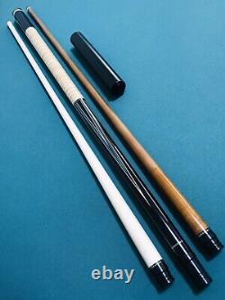 Sawdust Custom Ebony / Curly Maple Wrapless Pool Cue, Kielwood & LD Maple Shafts