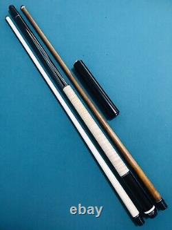 Sawdust Custom Ebony / Curly Maple Wrapless Pool Cue, Kielwood & LD Maple Shafts