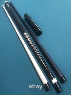 Sawdust Custom Ebony Pool Cue w Veneers, Leather Wrap, Carbon & Maple Shafts