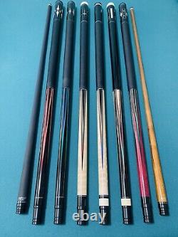 Sawdust Custom Ebony on Ebony / Red Veneers Pool Cue, Kielwood & LD Maple Shafts