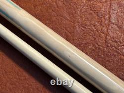 Schmelke Maple Into Teal Curly Maple Pool Cue With Maple Shaft