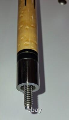 Schon Custom Pool Cue Cx83-birdseye Maple, Ebony, Micarta, And Turquoise